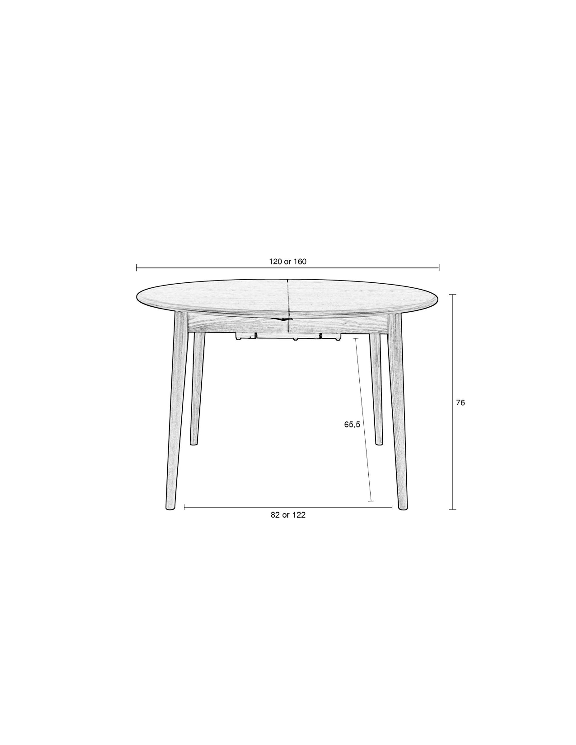 Zuiver Twist Walnut Brown Wood Extending Round Dining Table