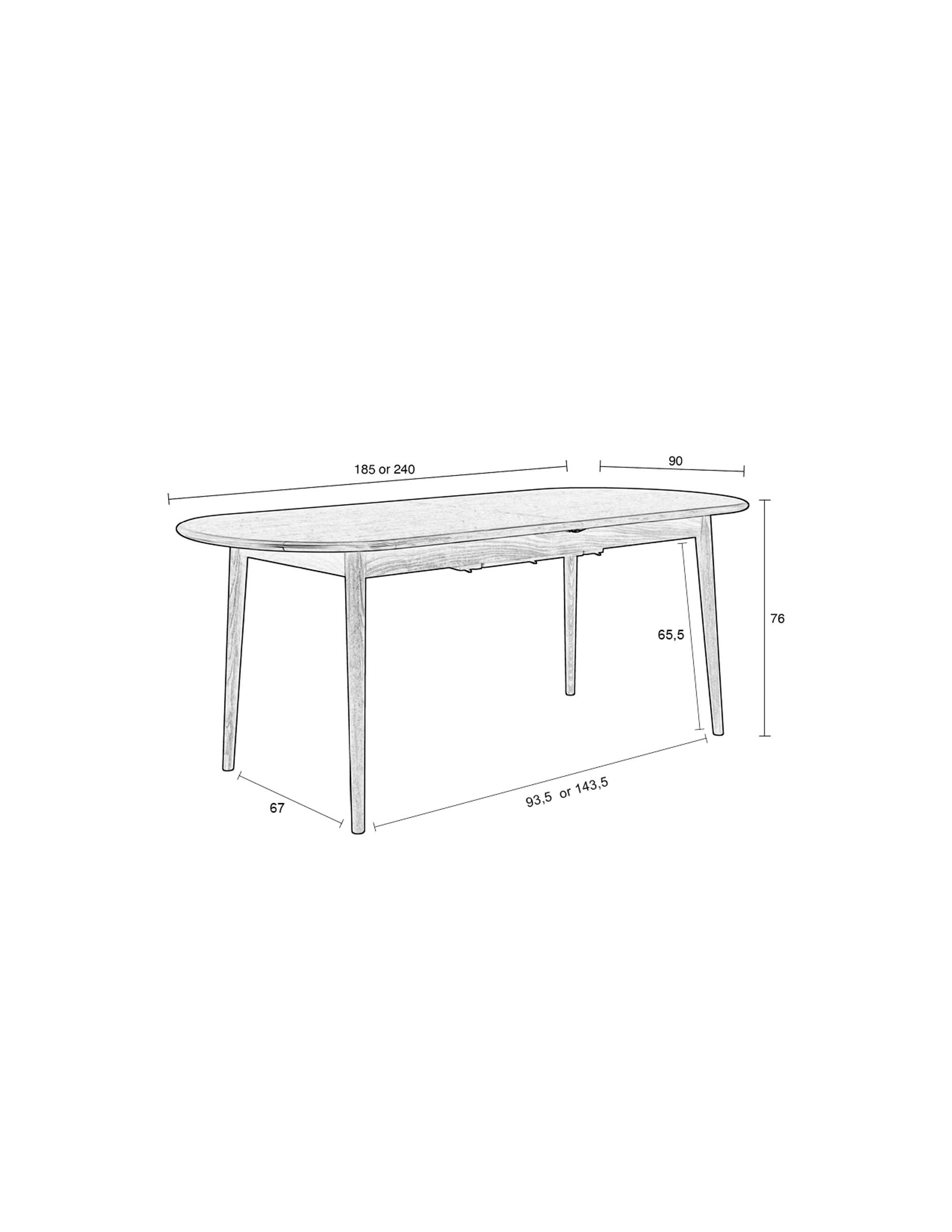 Zuiver Twist Walnut Brown Wood Extending Rectangle Dining Table