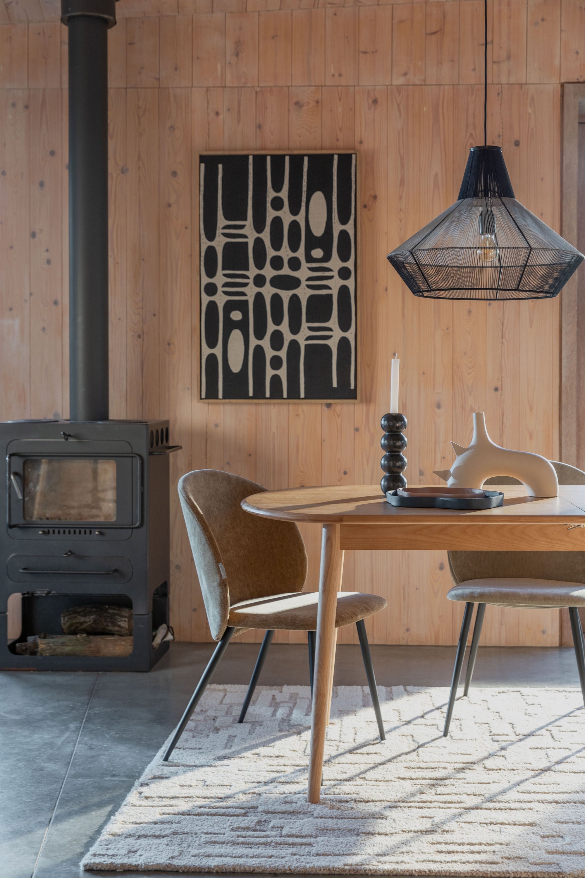 Zuiver Twist Natural Oak Wood Extending Oval Dining Table