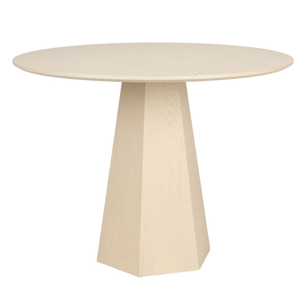 Zuiver Pilar Angled Brown Rice Ash Wood Round Dining Table