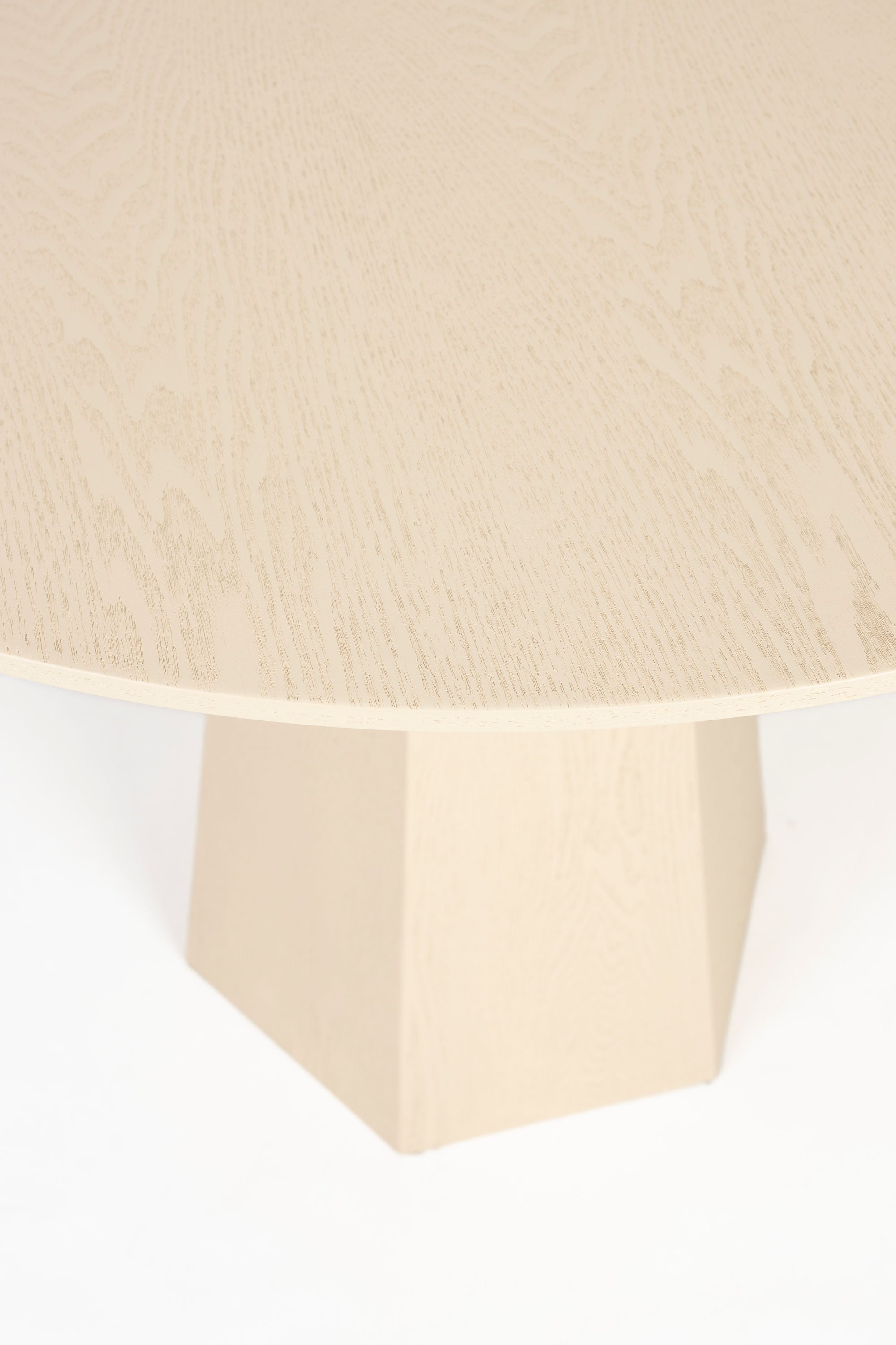 Zuiver Pilar Angled Brown Rice Ash Wood Round Dining Table
