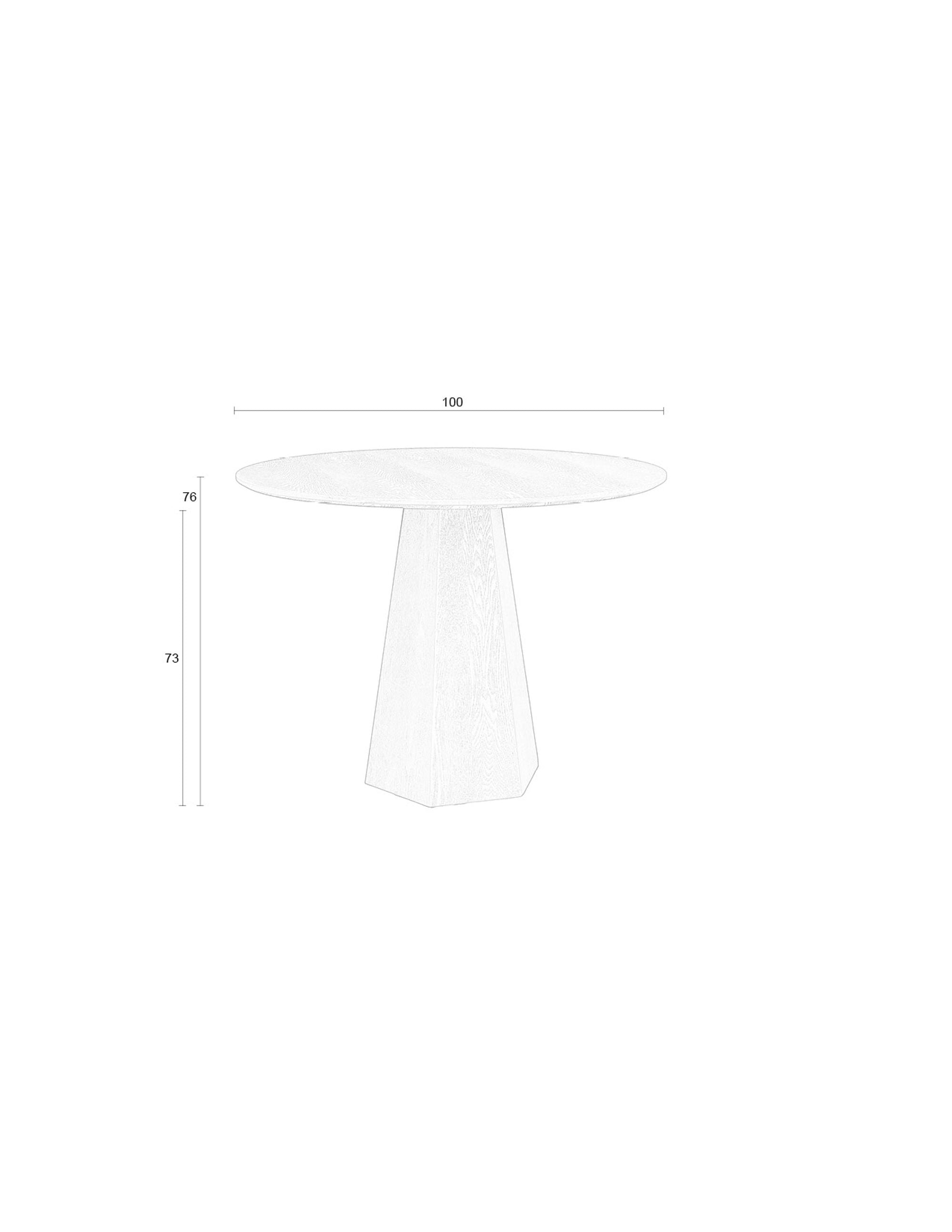 Zuiver Pilar Angled Brown Rice Ash Wood Round Dining Table