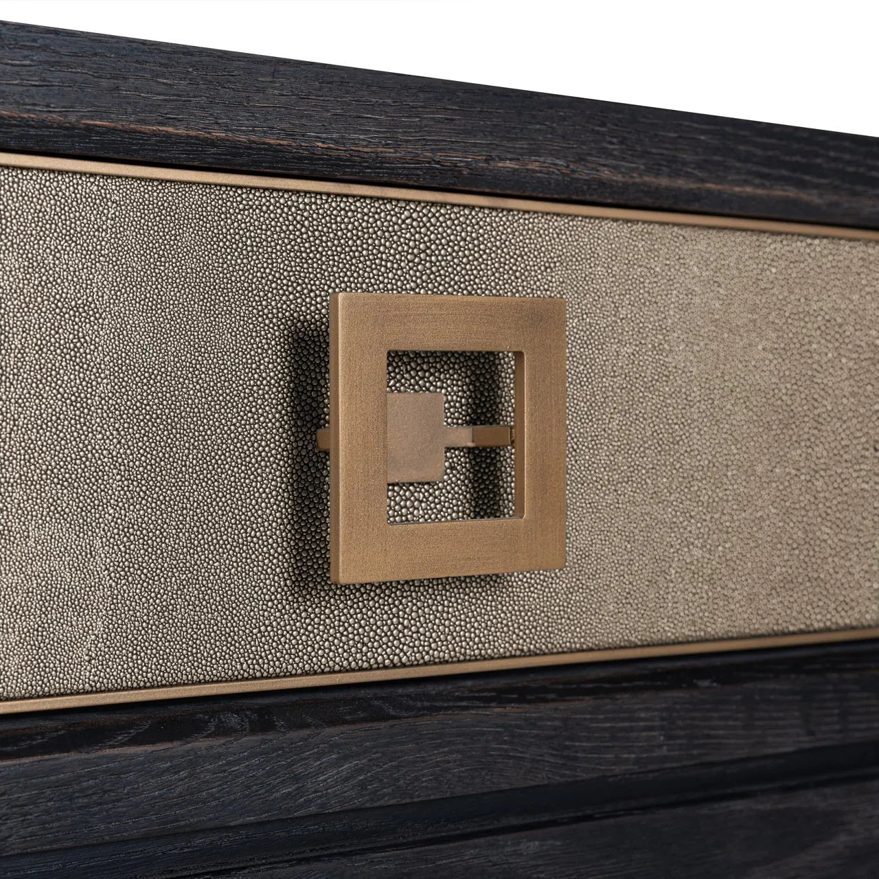 Richmond Interiors Bloomville Grey Shagreen & Black Oak Wood Console Table