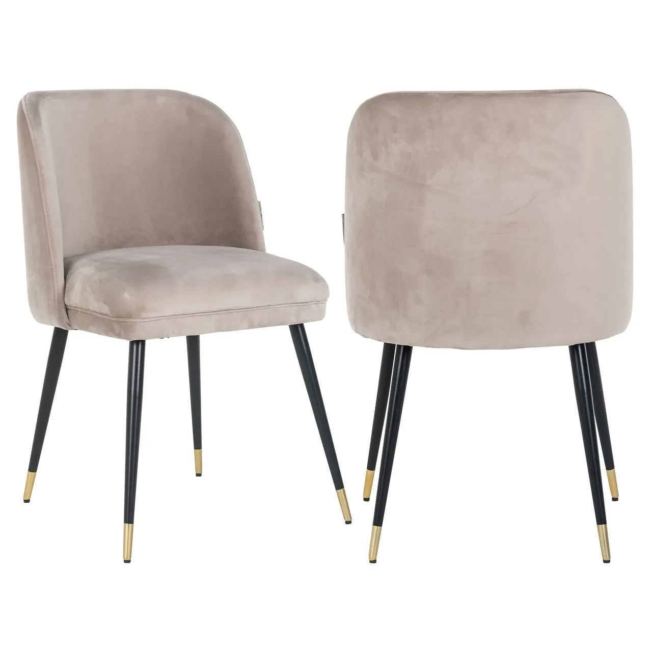 Richmond Interiors Alicia Taupe Khaki Velvet Dining Chair