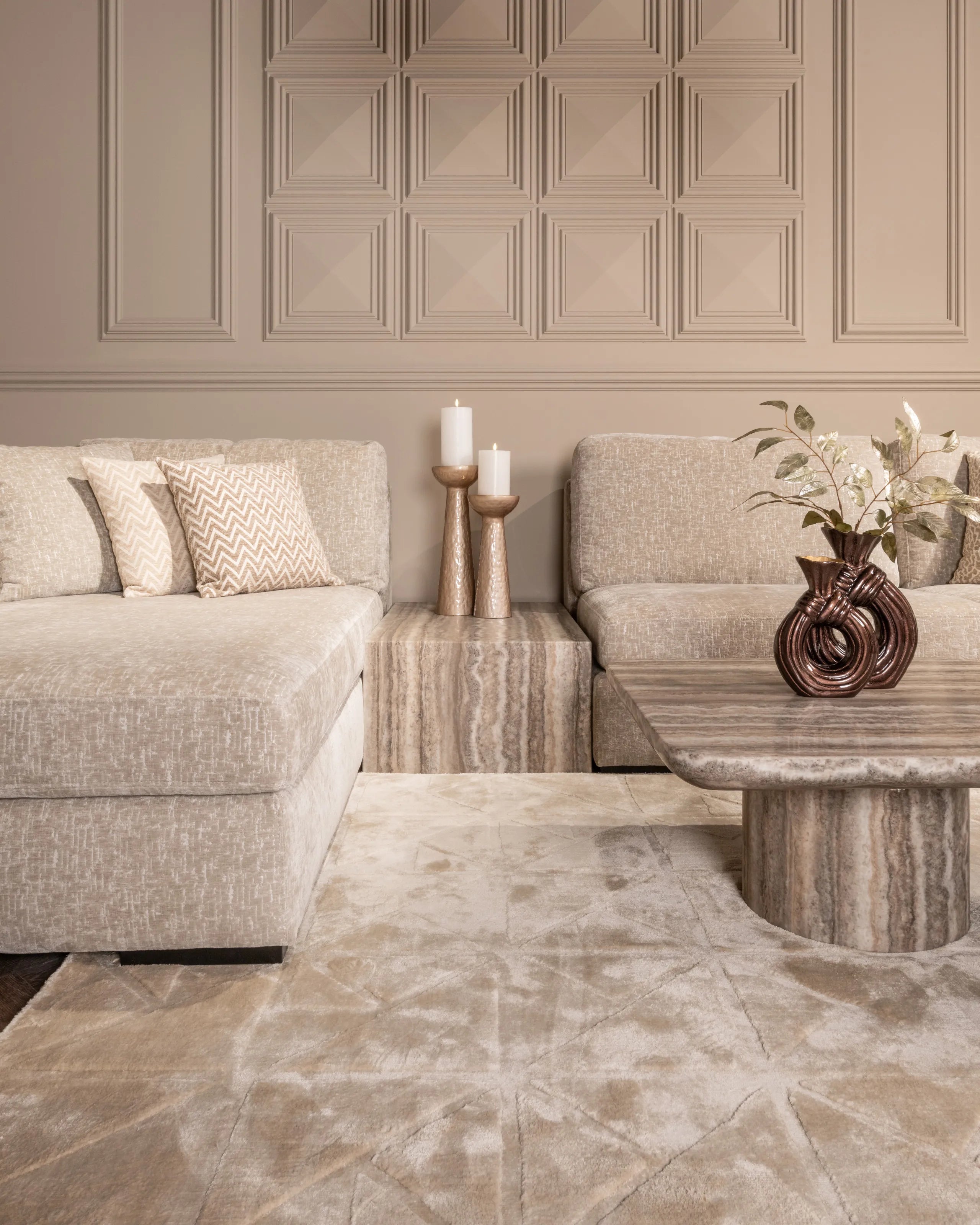Richmond Interiors Dulce Grey/White Guangxi Marble Coffee Table