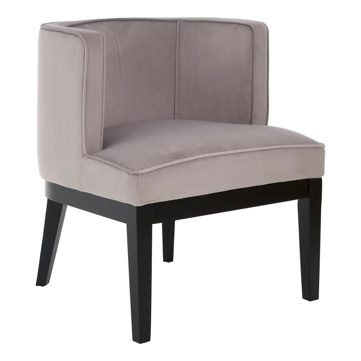Kate Light Grey Velvet Rounded Chair