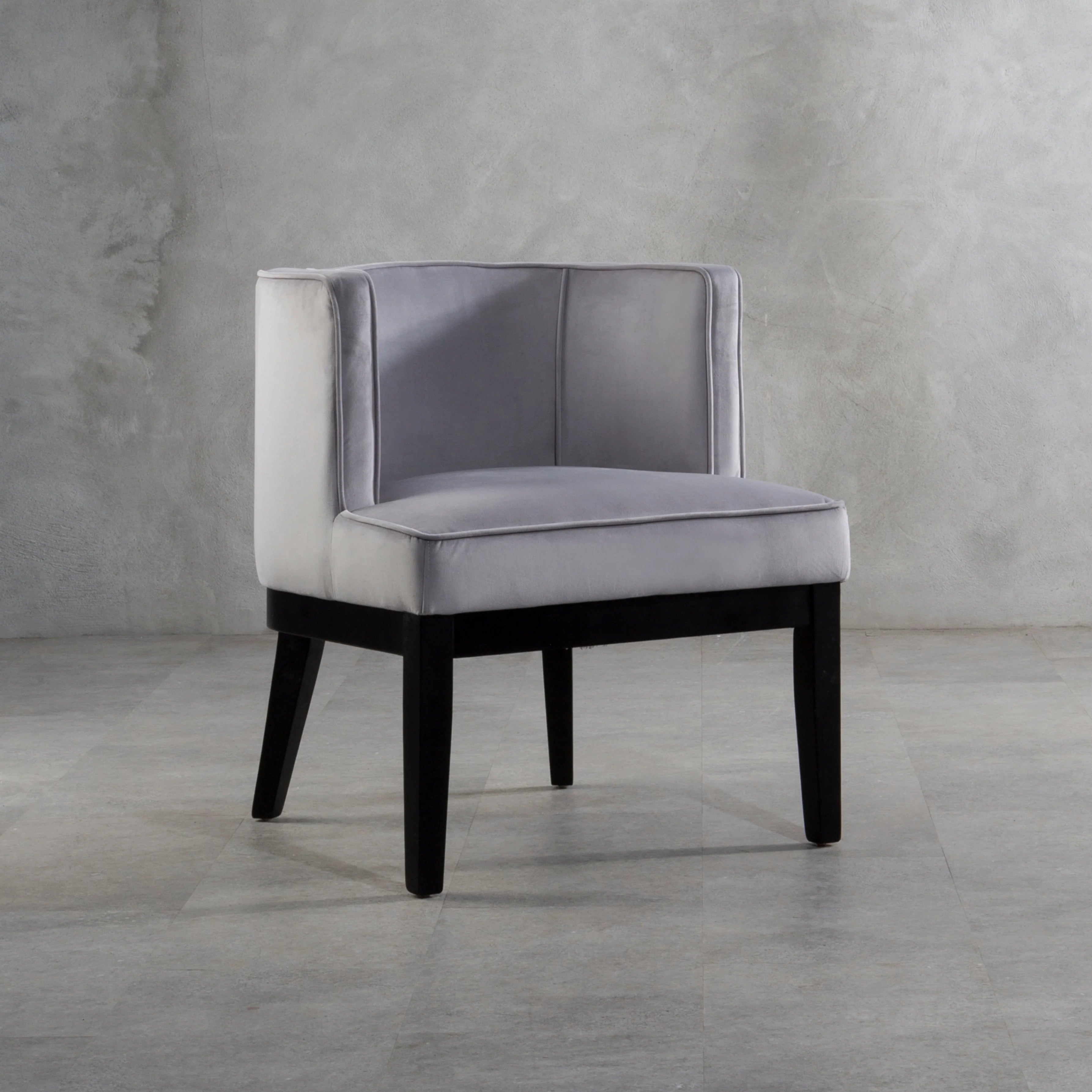 Kate Light Grey Velvet Rounded Chair