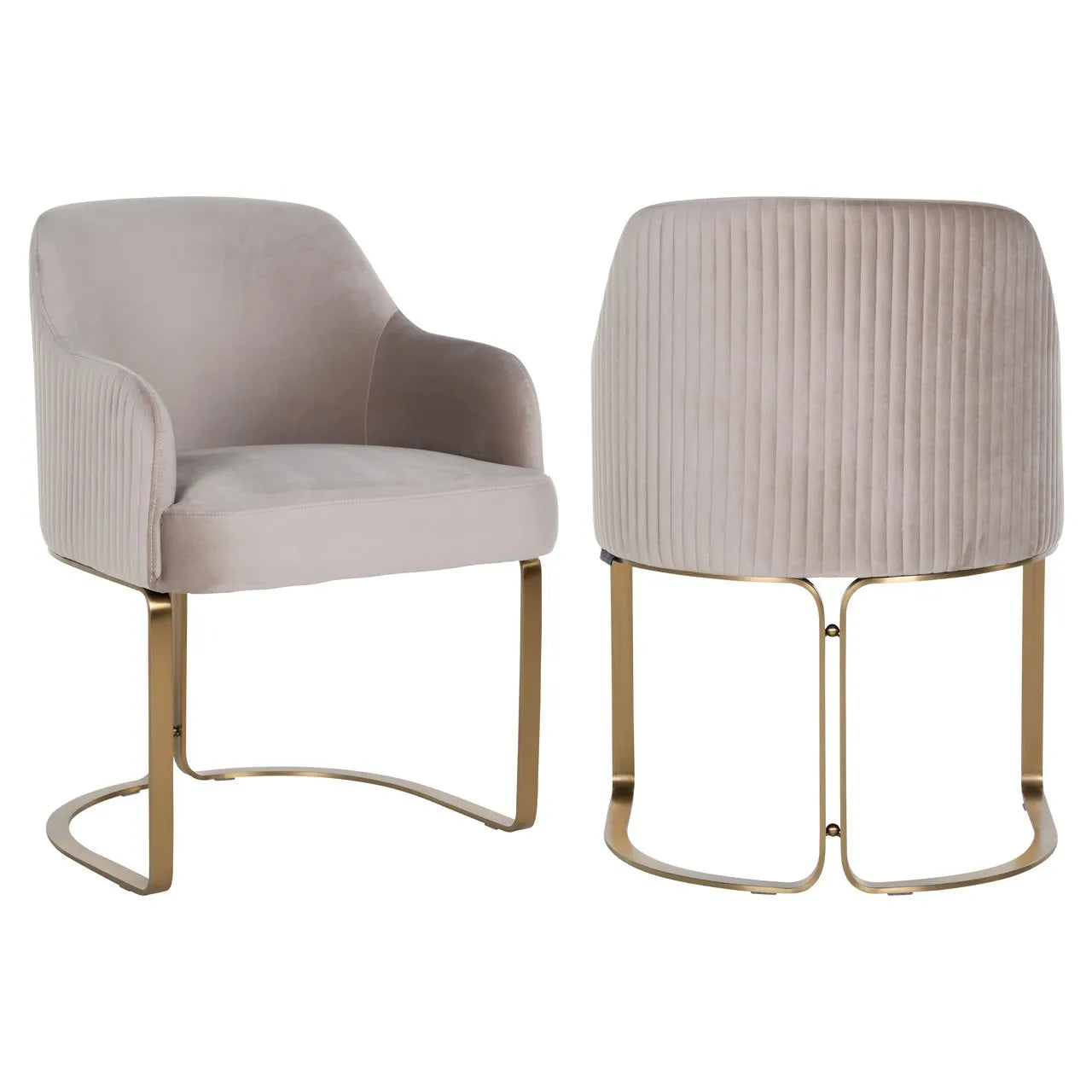 Richmond Interiors Hadley Taupe Khaki Velvet & Gold Chair
