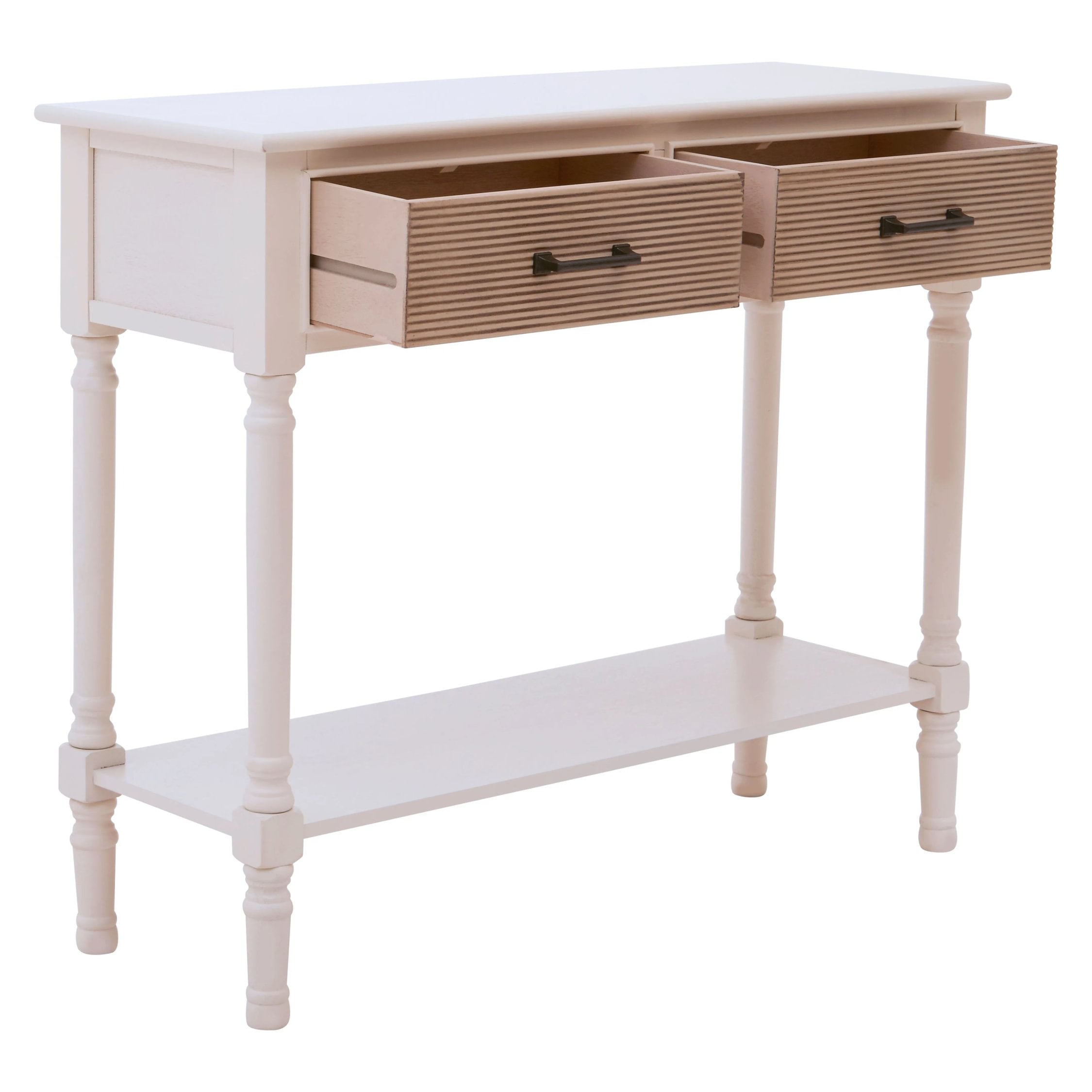 Chelsea White Wood 2 Drawer Console Table 90 x 33 x 75cm