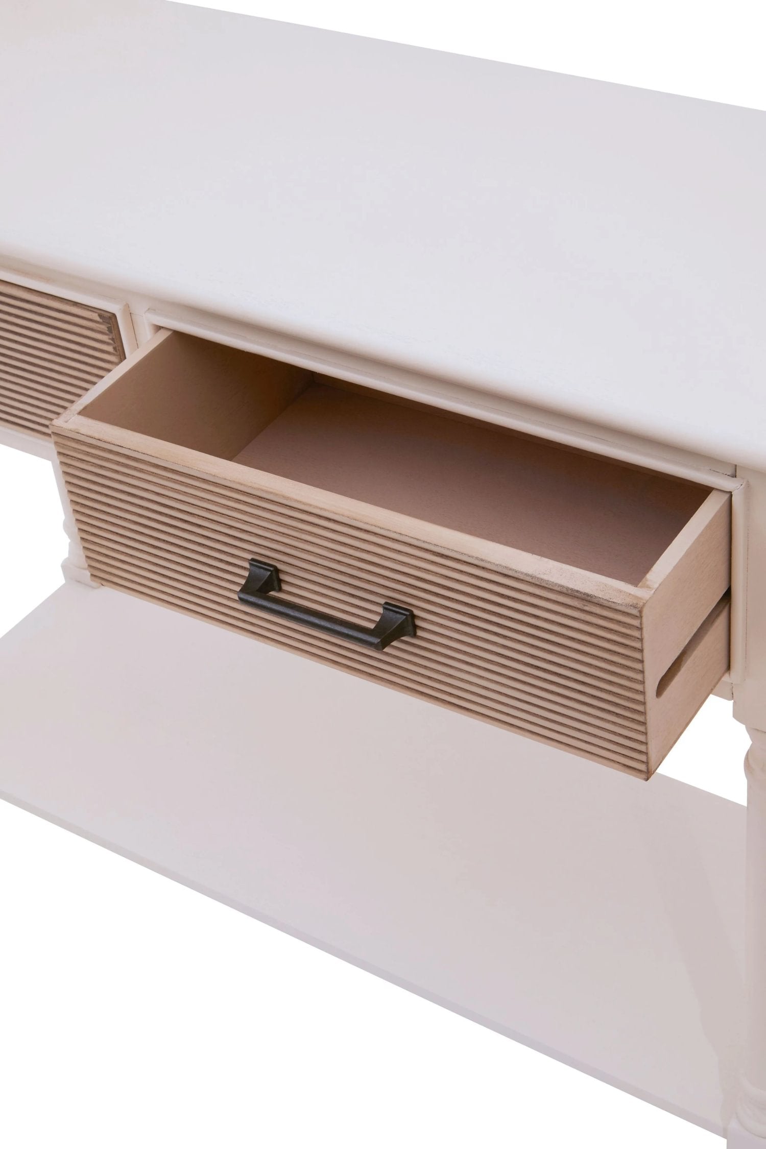 Chelsea White Wood 2 Drawer Console Table 90 x 33 x 75cm