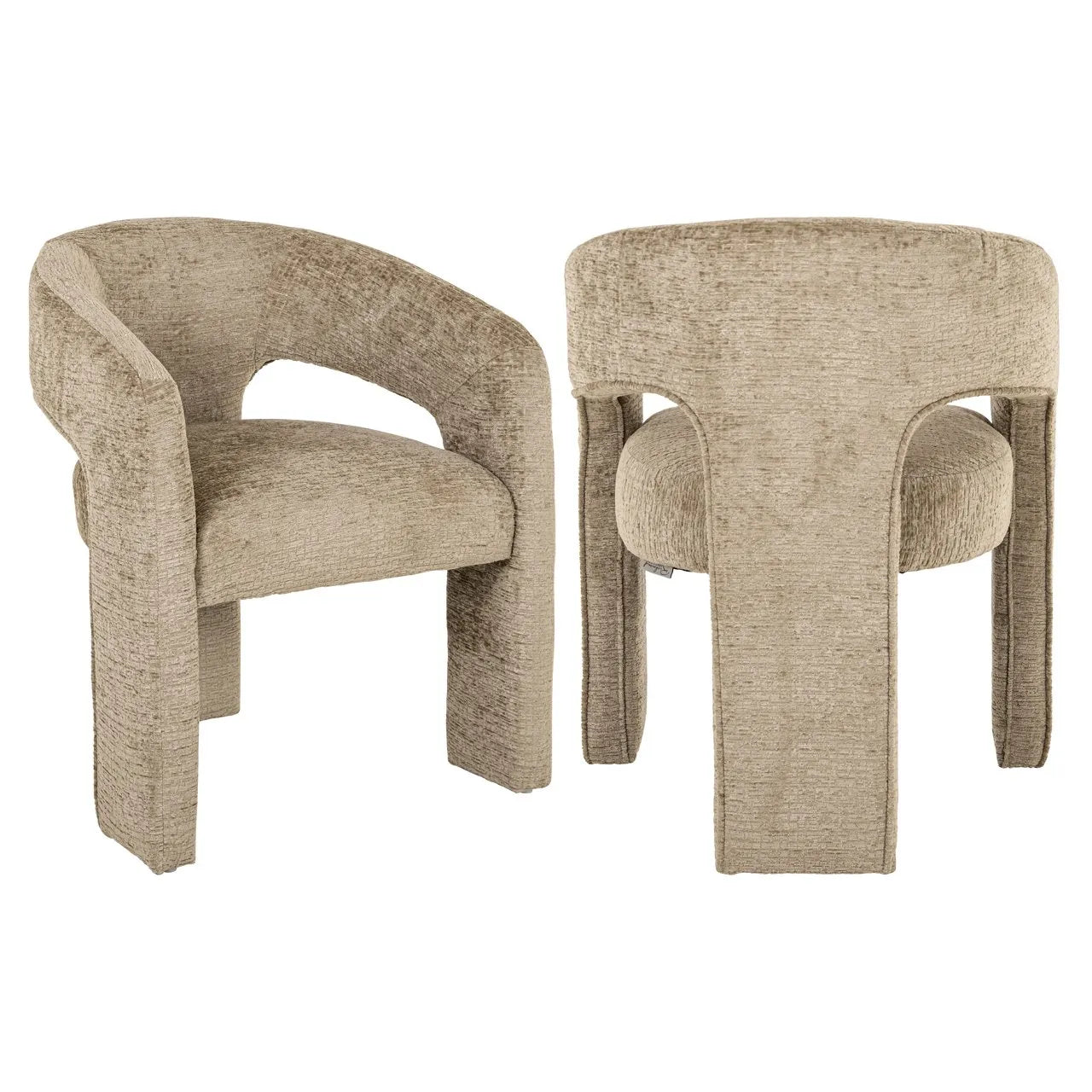 Richmond Interiors Belle Desert Taupe Chenille Tripod Armchair