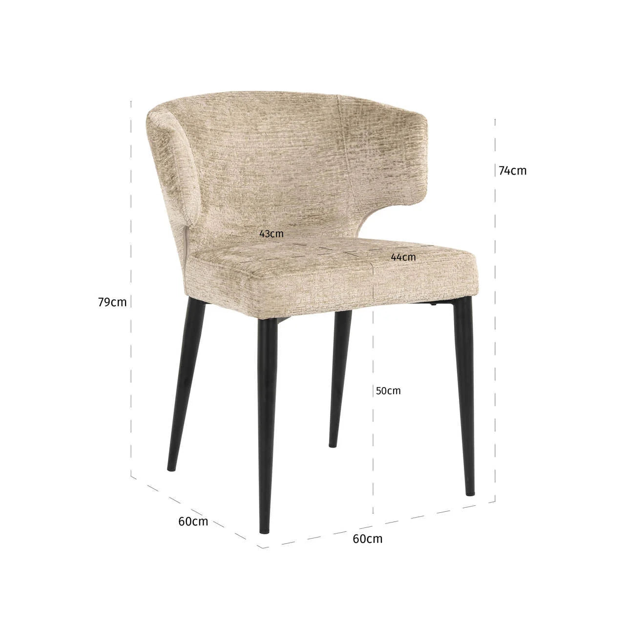 Richmond Interiors Chair Taylor Desert Taupe Chenille Dining Chair