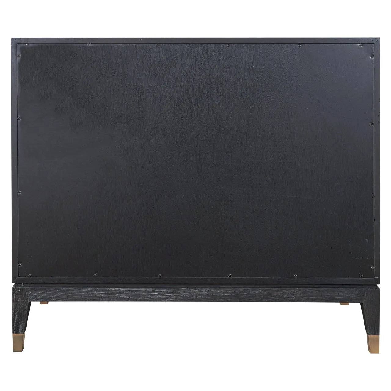 Richmond Interiors Bloomville Grey Shagreen & Black Oak Wood Gold Accents Sideboard