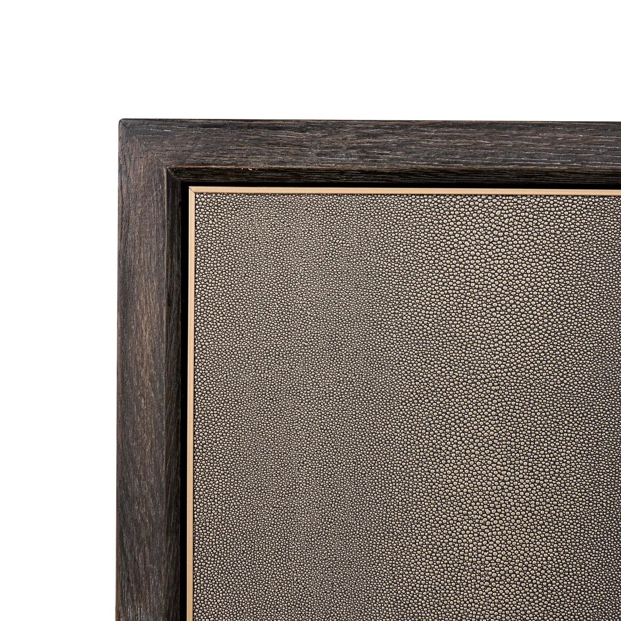 Richmond Interiors Bloomville Grey Shagreen & Black Oak Wood Gold Accents Sideboard
