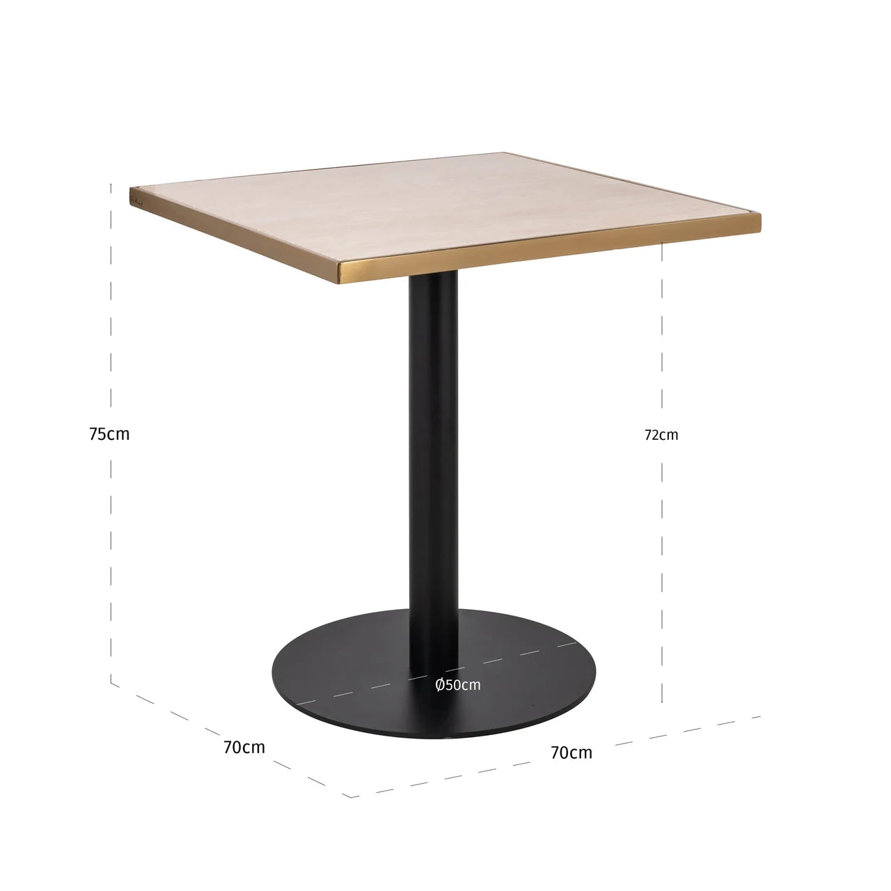 Richmond Interiors Brazza Travertine Square Bistro Table
