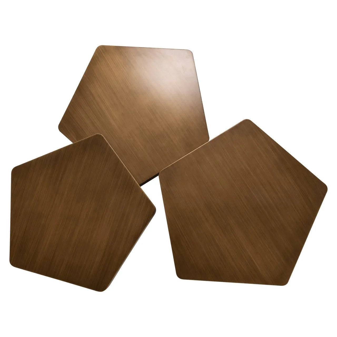 Set of 3 Richmond Interiors Hexa Brushed Gold Coffee Table
