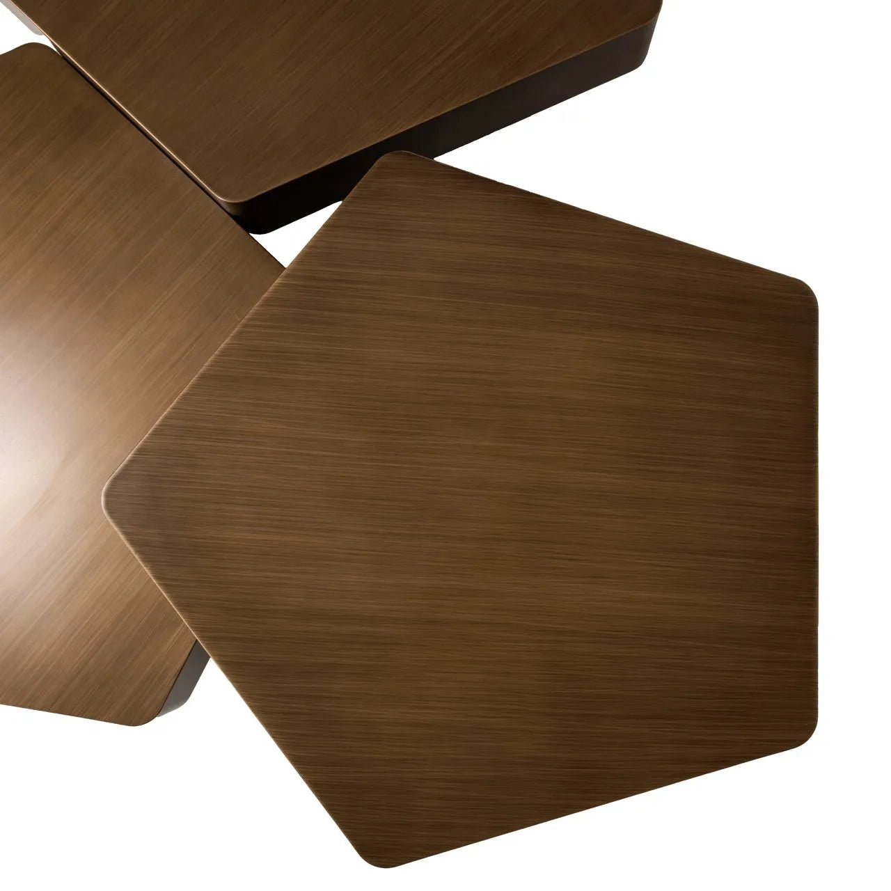 Set of 3 Richmond Interiors Hexa Brushed Gold Coffee Table