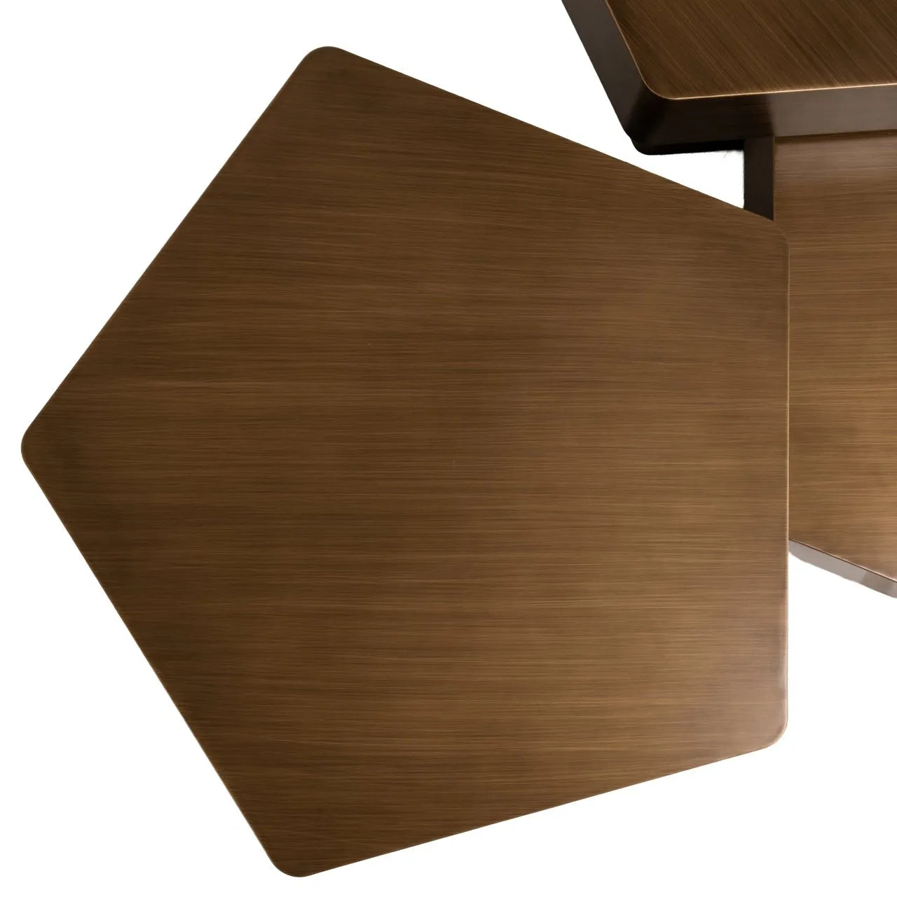 Set of 3 Richmond Interiors Hexa Brushed Gold Coffee Table