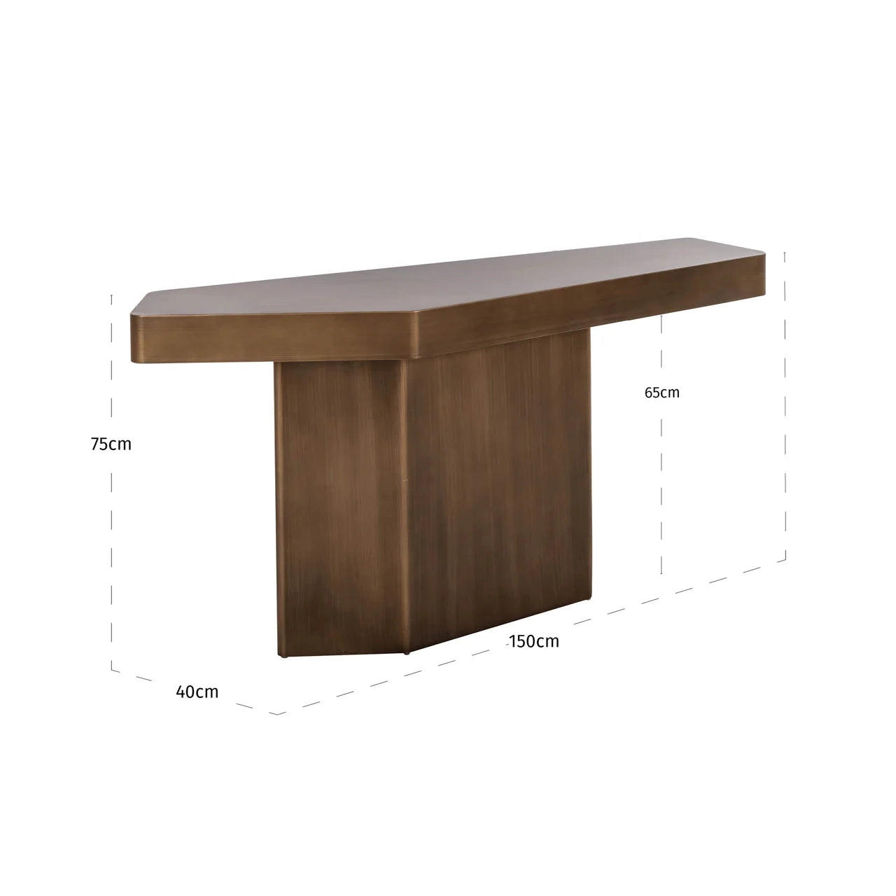 Richmond Interiors Hexa Brushed Gold Console Table