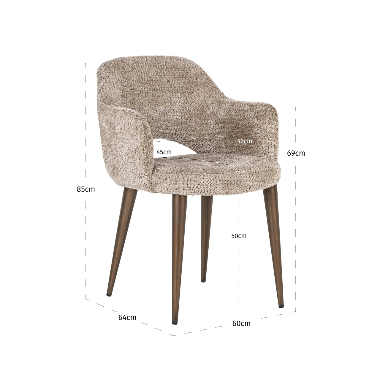 Richmond Interiors Delphina Taupe Boucle Dining Chair