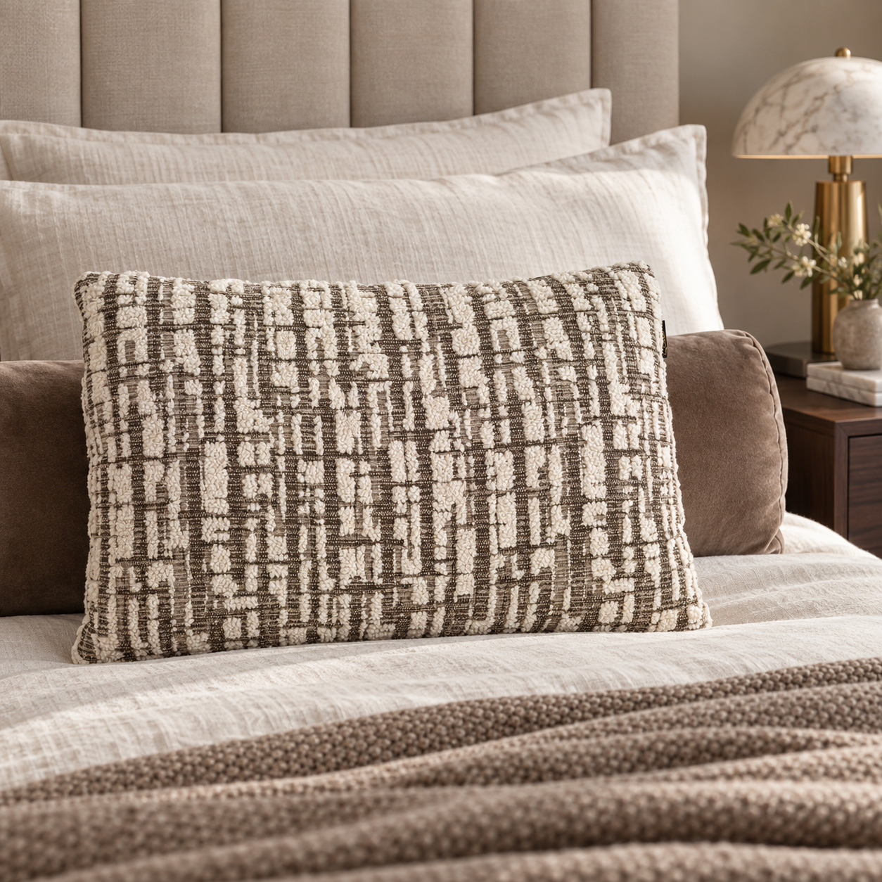 Richmond Interiors Oliv Cream Cushion 40x60 luxury lifestyle image