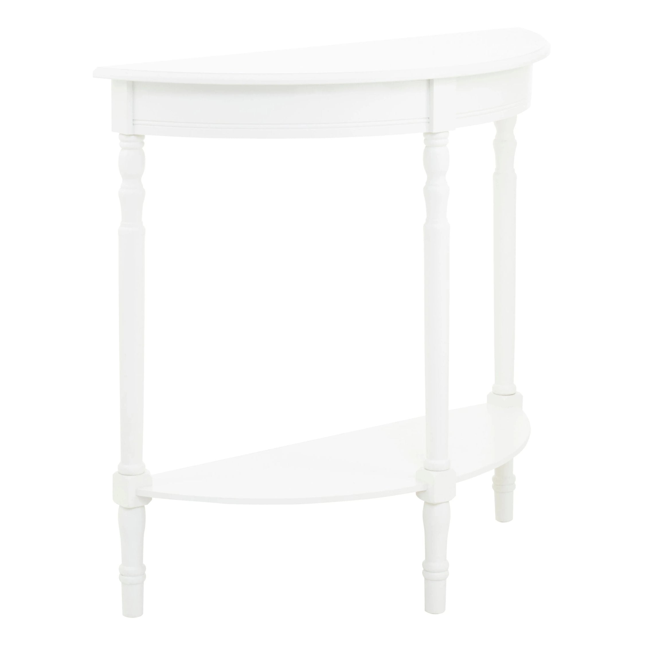 Chelsea White Half Moon Wood Console Table