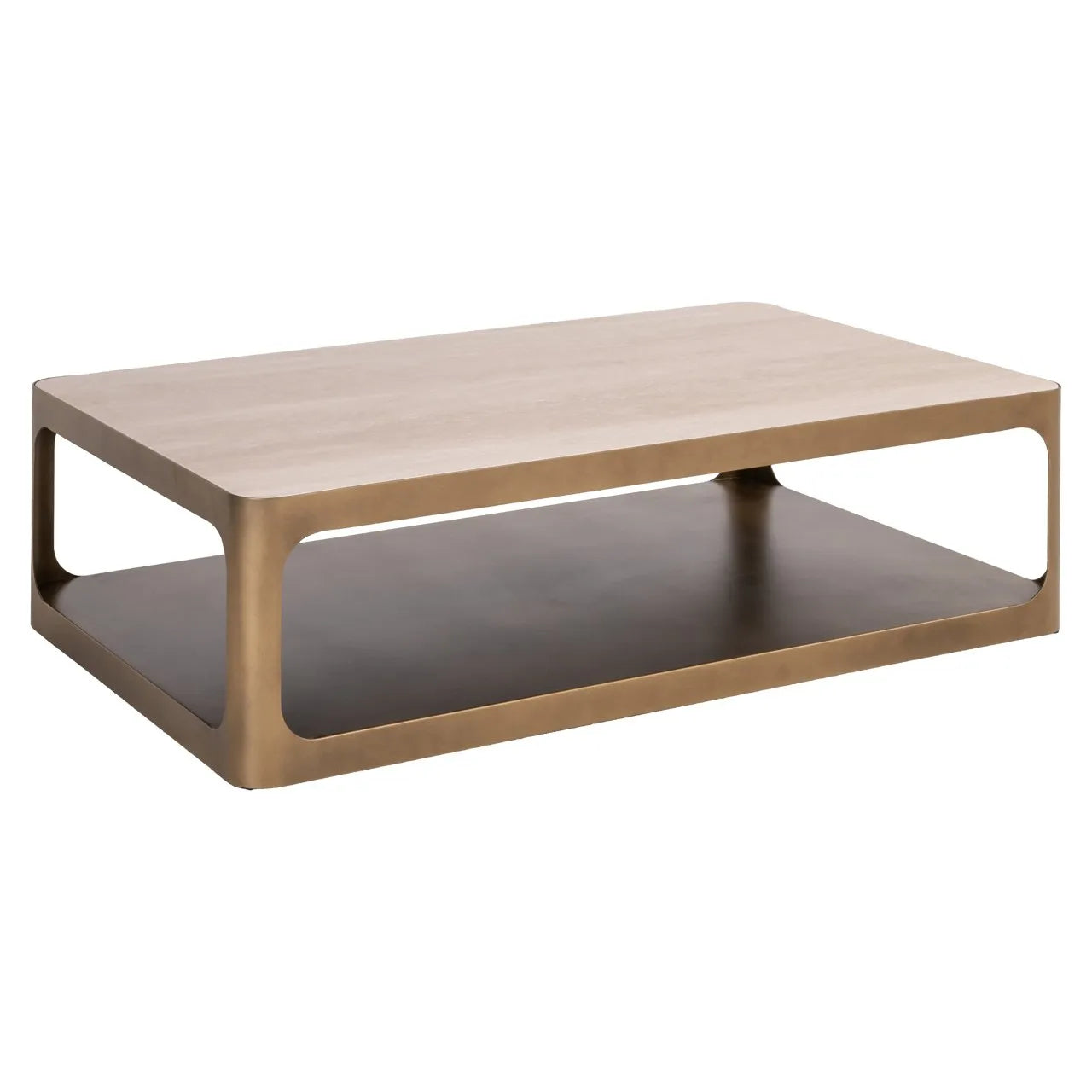 Richmond Interiors Claridge Gold & Travertine Coffee Table