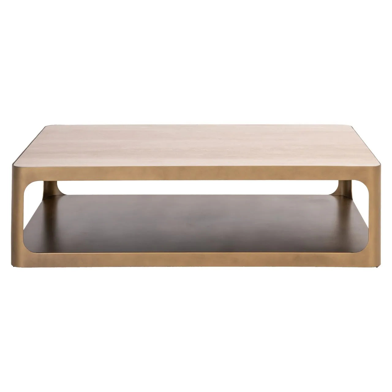 Richmond Interiors Claridge Gold & Travertine Coffee Table