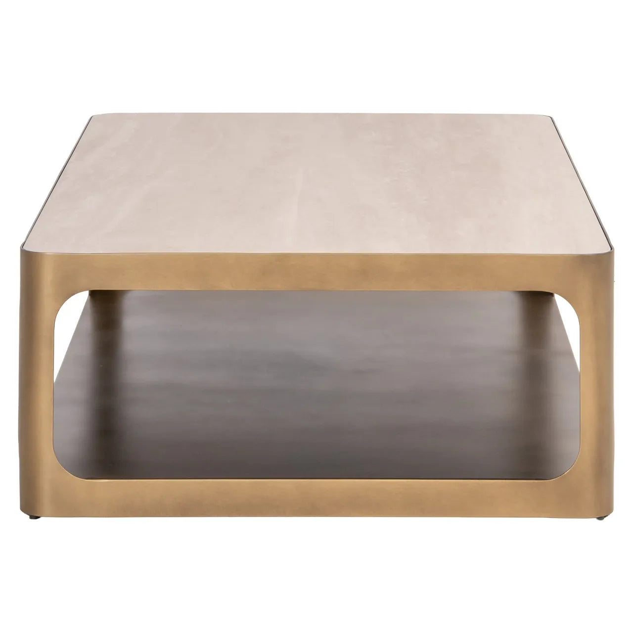Richmond Interiors Claridge Gold & Travertine Coffee Table
