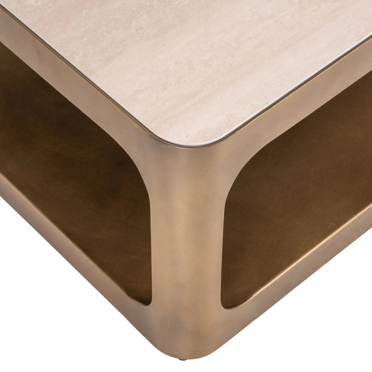 Richmond Interiors Claridge Gold & Travertine Coffee Table