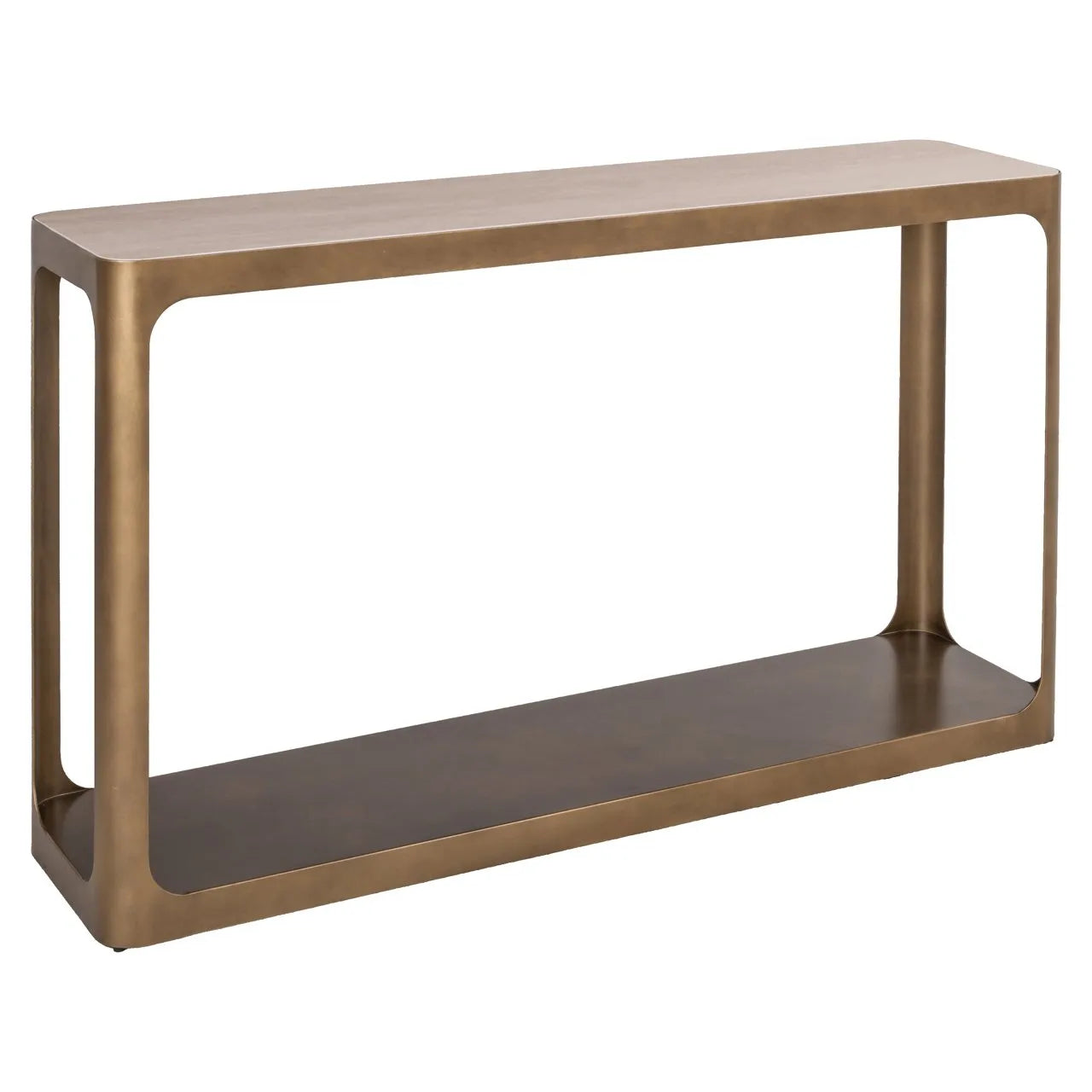 Richmond Interiors Claridge Gold & Travertine Console Table