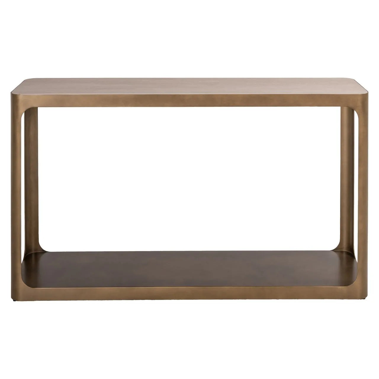 Richmond Interiors Claridge Gold & Travertine Console Table