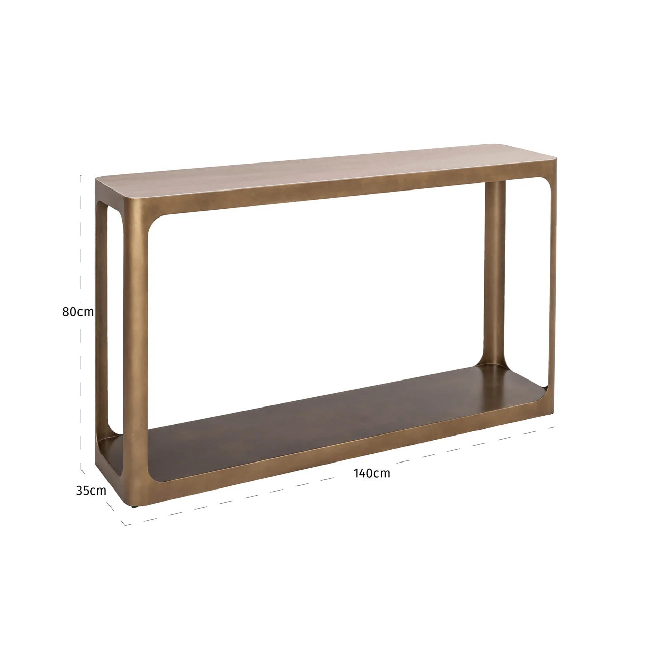Richmond Interiors Claridge Gold & Travertine Console Table