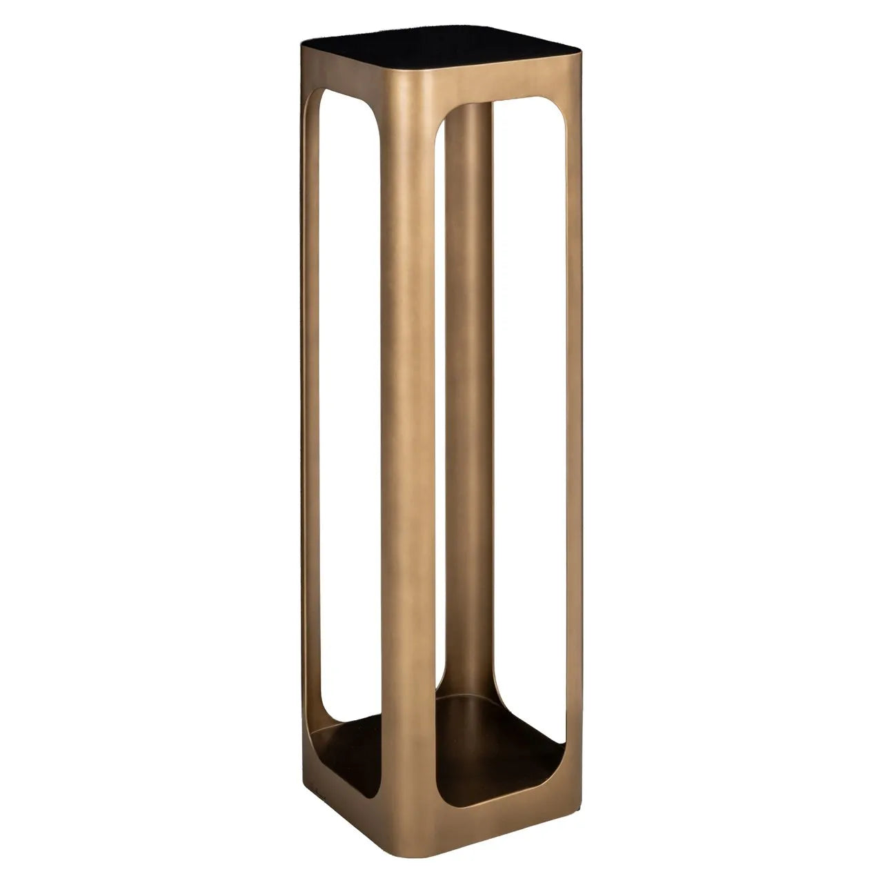 Richmond Interiors Claridge Gold & Travertine Column Side Table