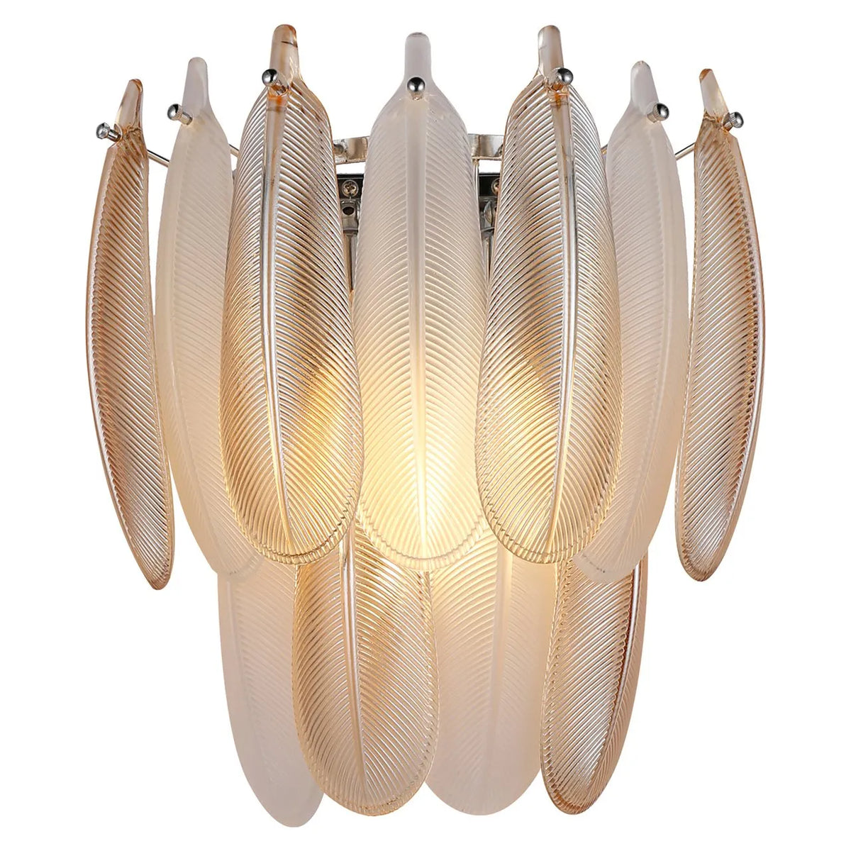 Richmond Interiors Chloe Antique Brass Feather Wall Light