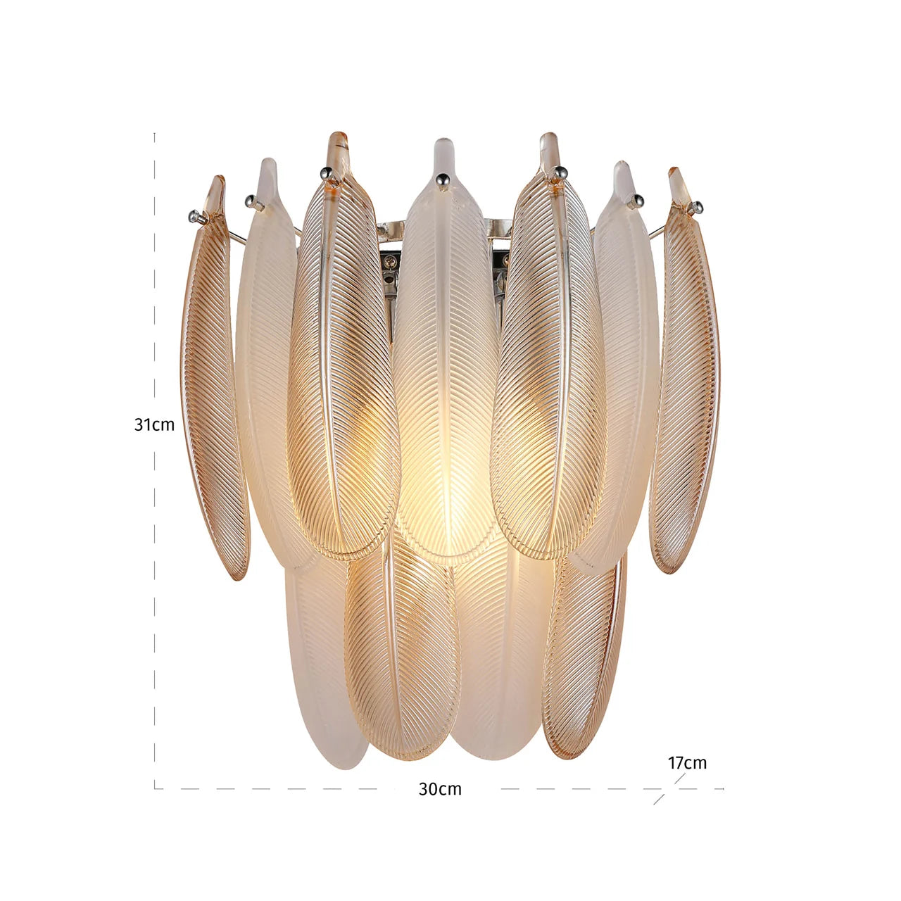 Richmond Interiors Chloe Antique Brass Feather Wall Light