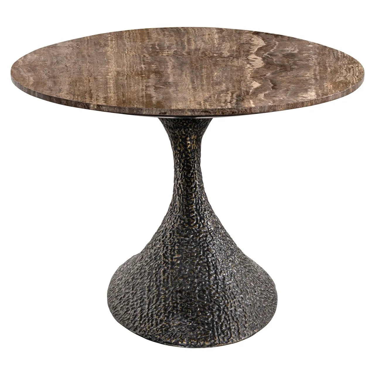 Richmond Interiors Russo Ash Brown Wood & Travertine Oval Dining Table 235cm