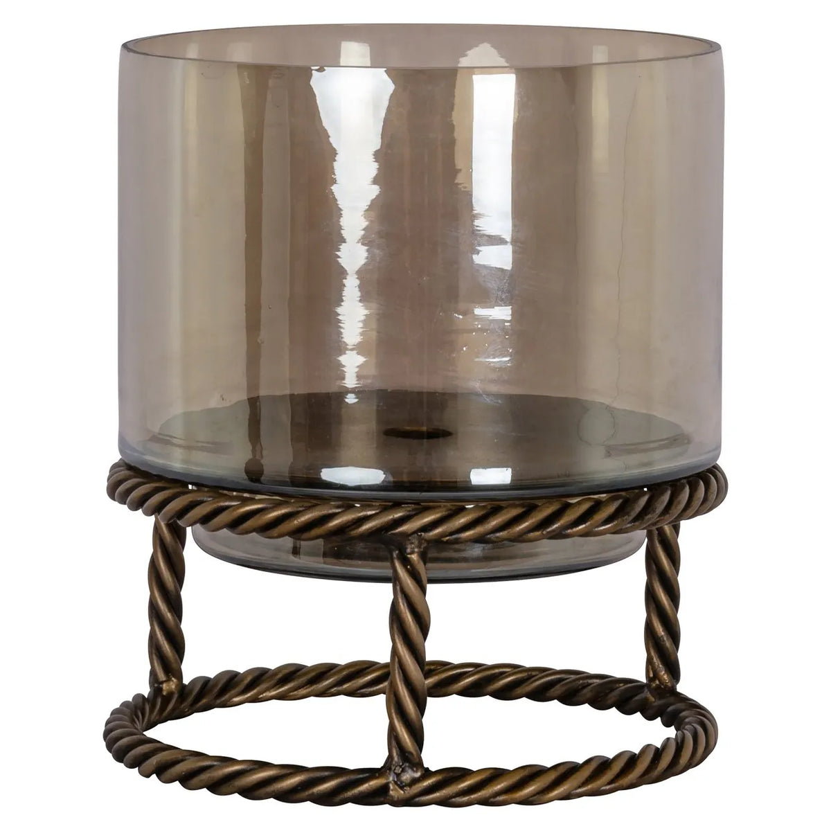 Richmond Interiors Ropia Antique Brass Hurricane Candle Holder Small
