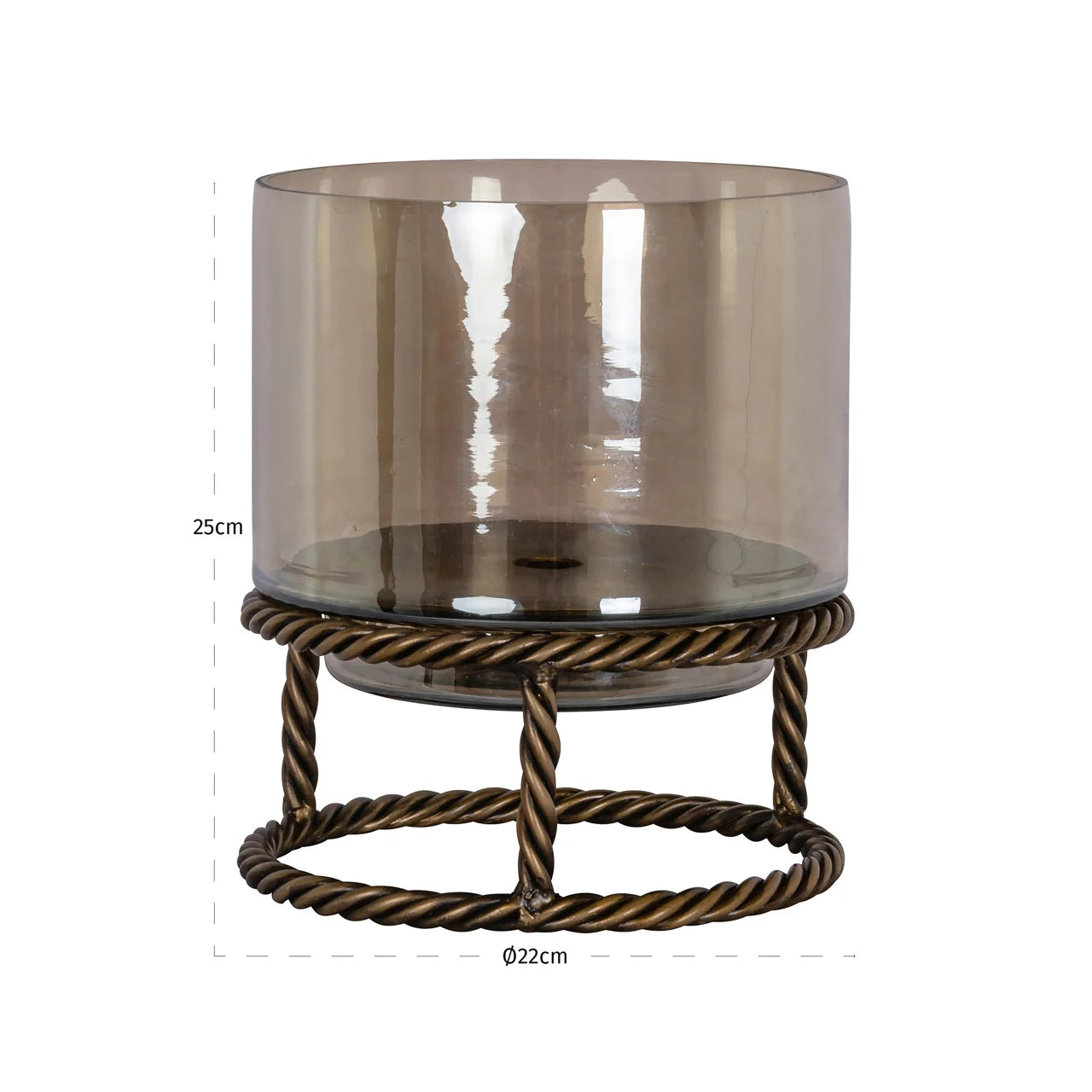 Richmond Interiors Ropia Antique Brass Hurricane Candle Holder Small