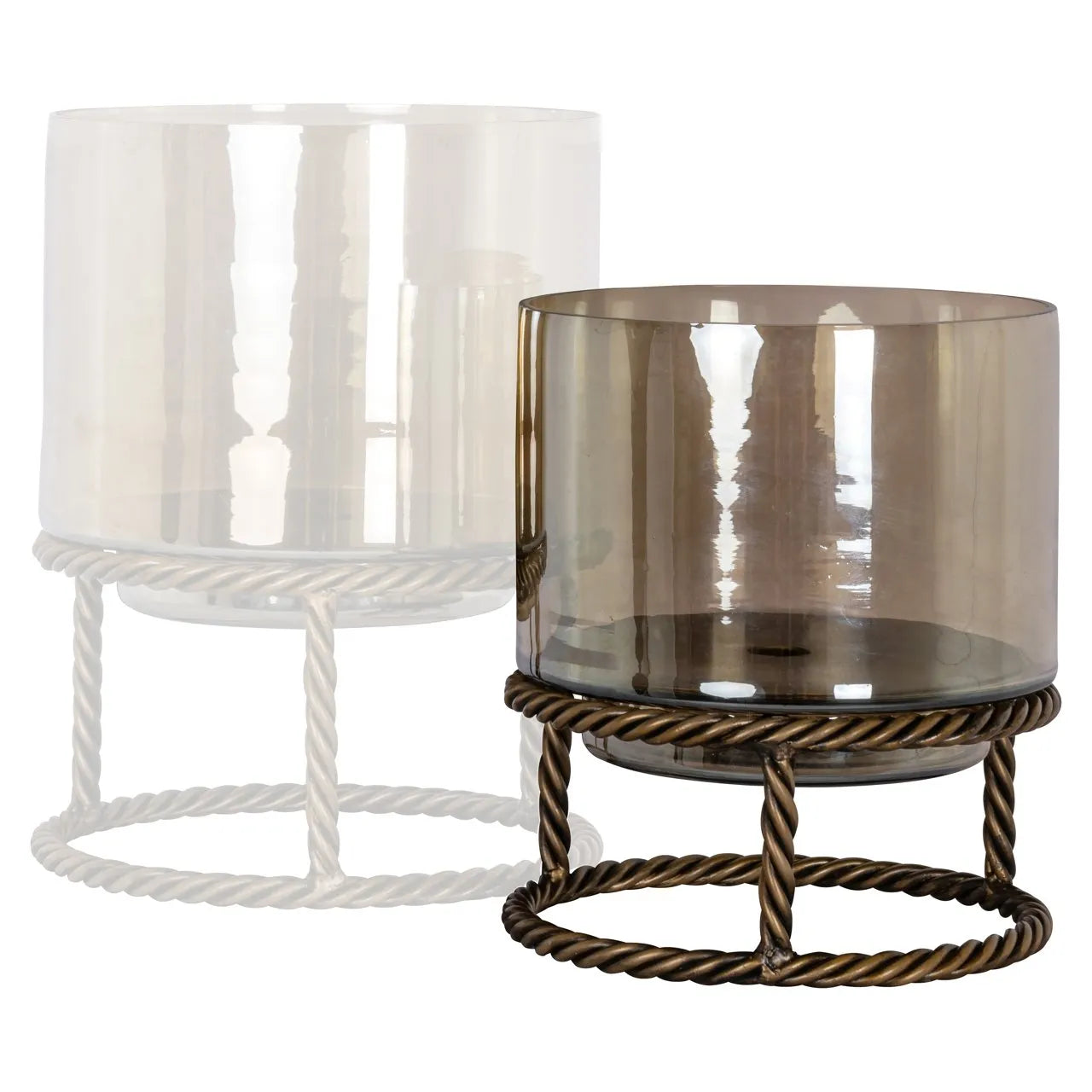 Richmond Interiors Ropia Antique Brass Hurricane Candle Holder Small