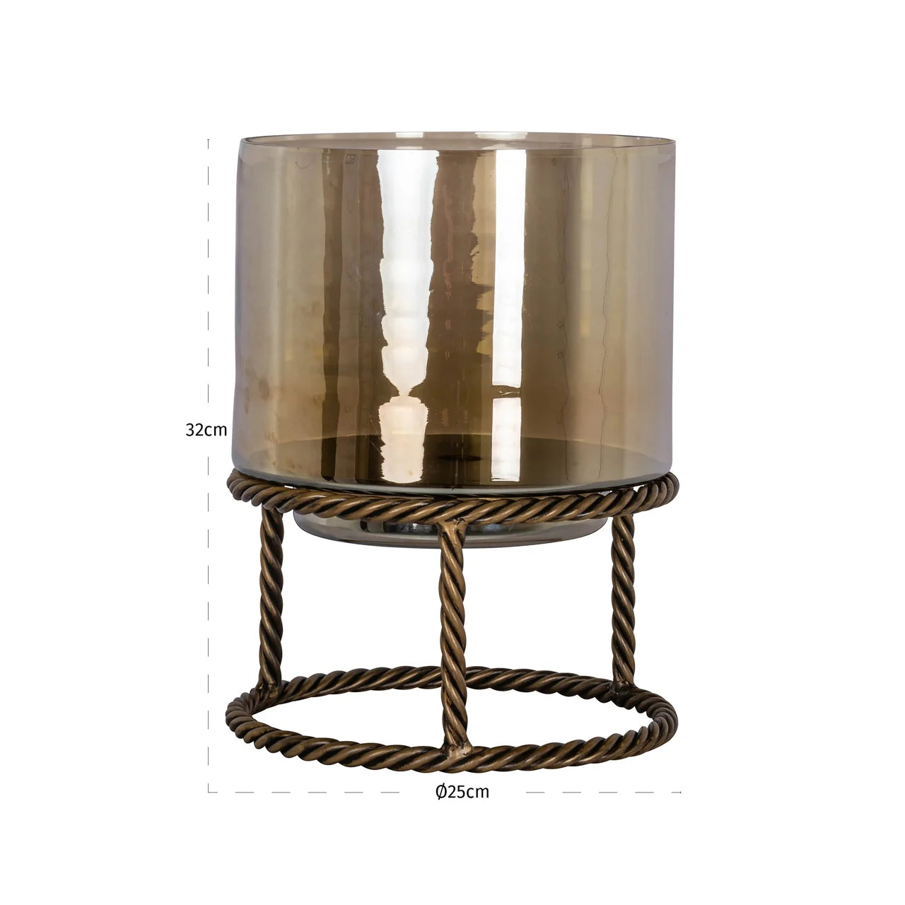 Richmond Interiors Ropia Antique Brass Hurricane Candle Holder Large