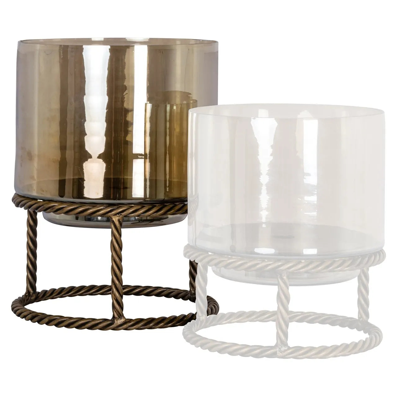 Richmond Interiors Ropia Antique Brass Hurricane Candle Holder Large