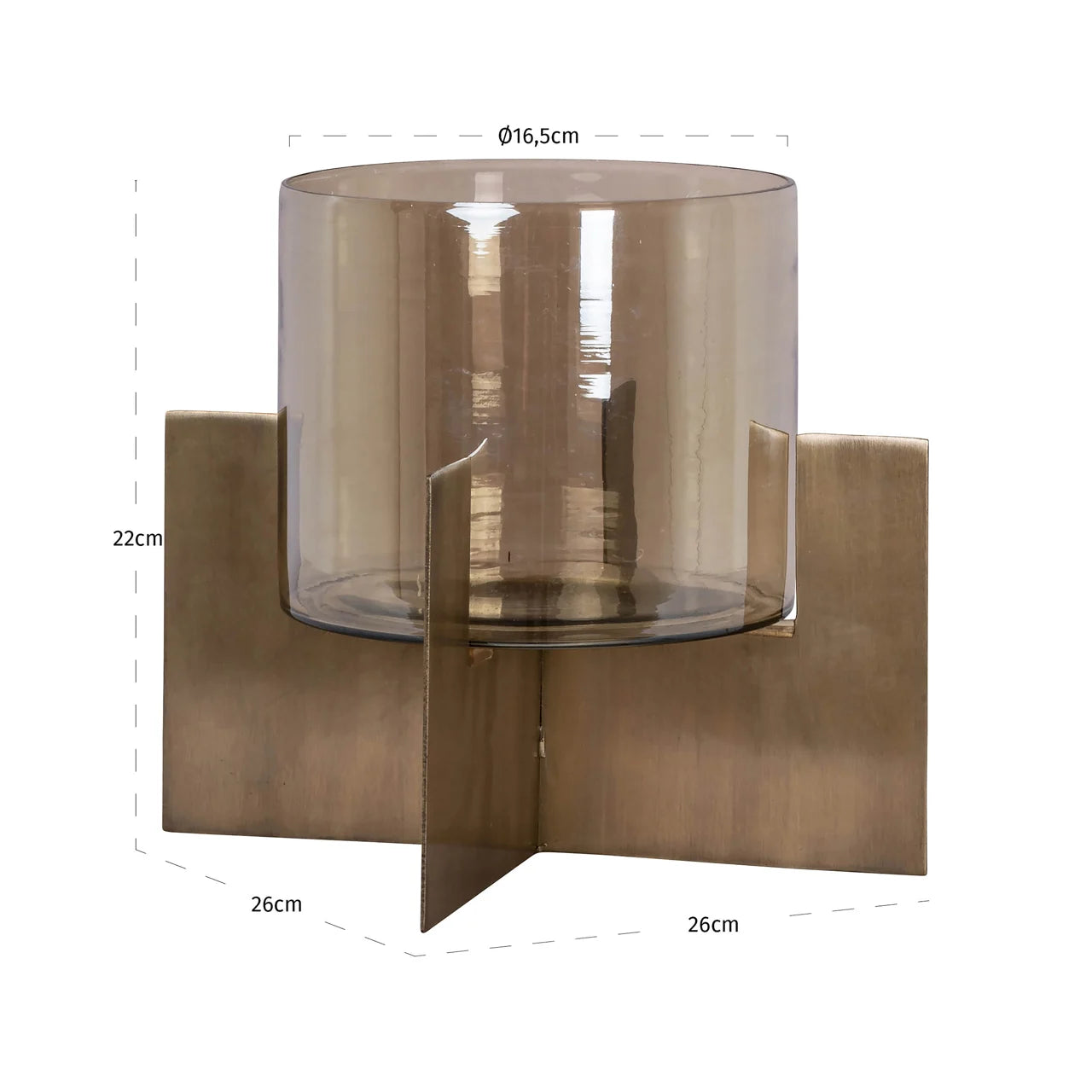 Richmond Interiors Resa Gold Hurricane Candle Holder | Small