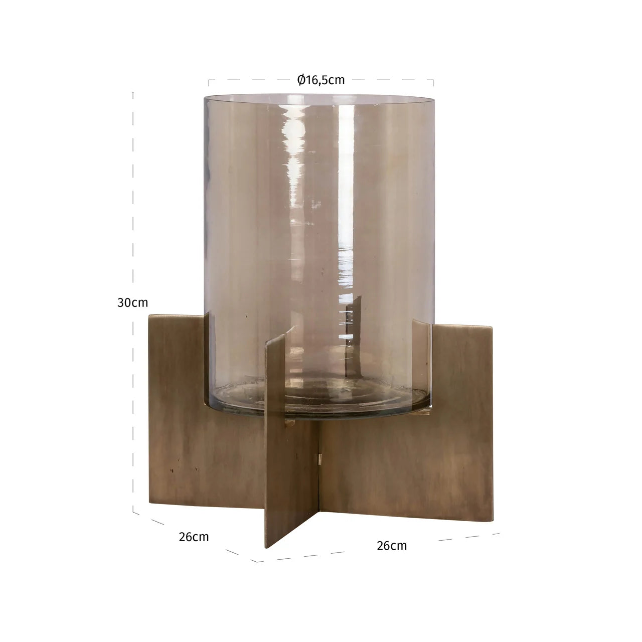 Richmond Interiors Resa Gold Hurricane Candle Holder | Large