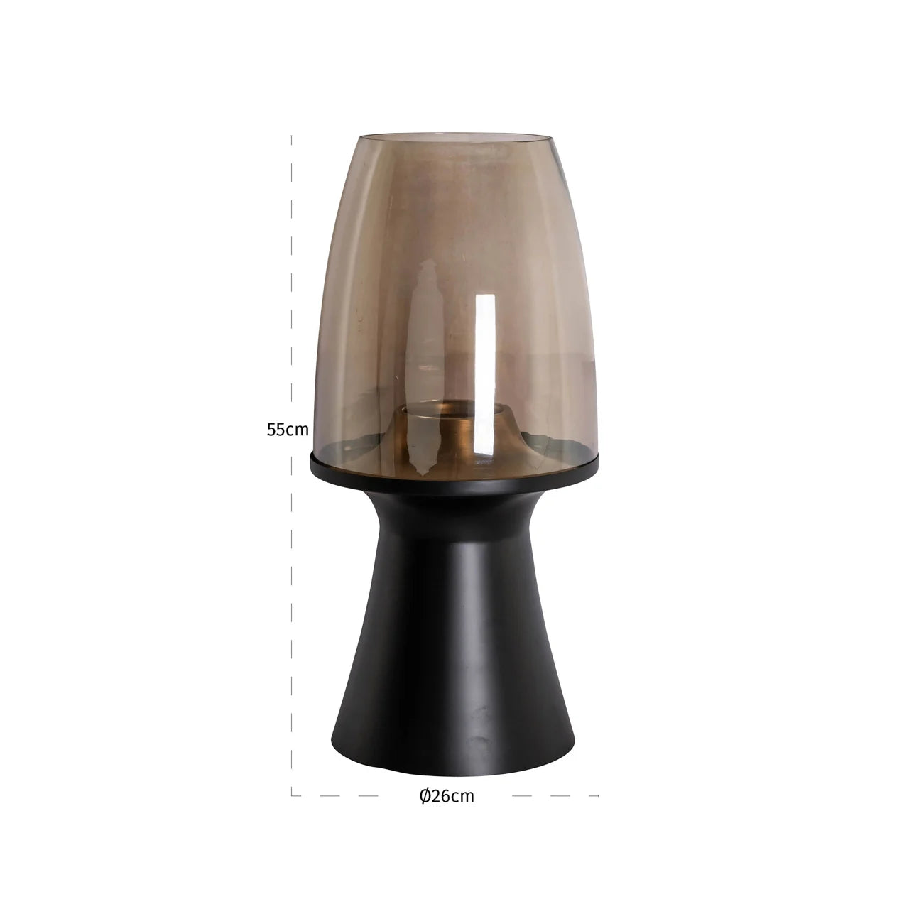 Richmond Interiors Vienna Black Hurricane Candle Holder | Large