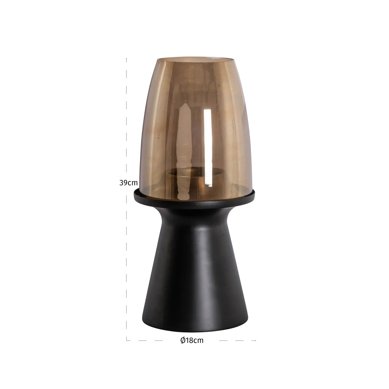 Richmond Interiors Vienna Black Hurricane Candle Holder | Small