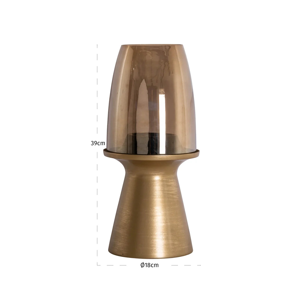 Richmond Interiors Danea Gold Hurricane Candle Holder | Small