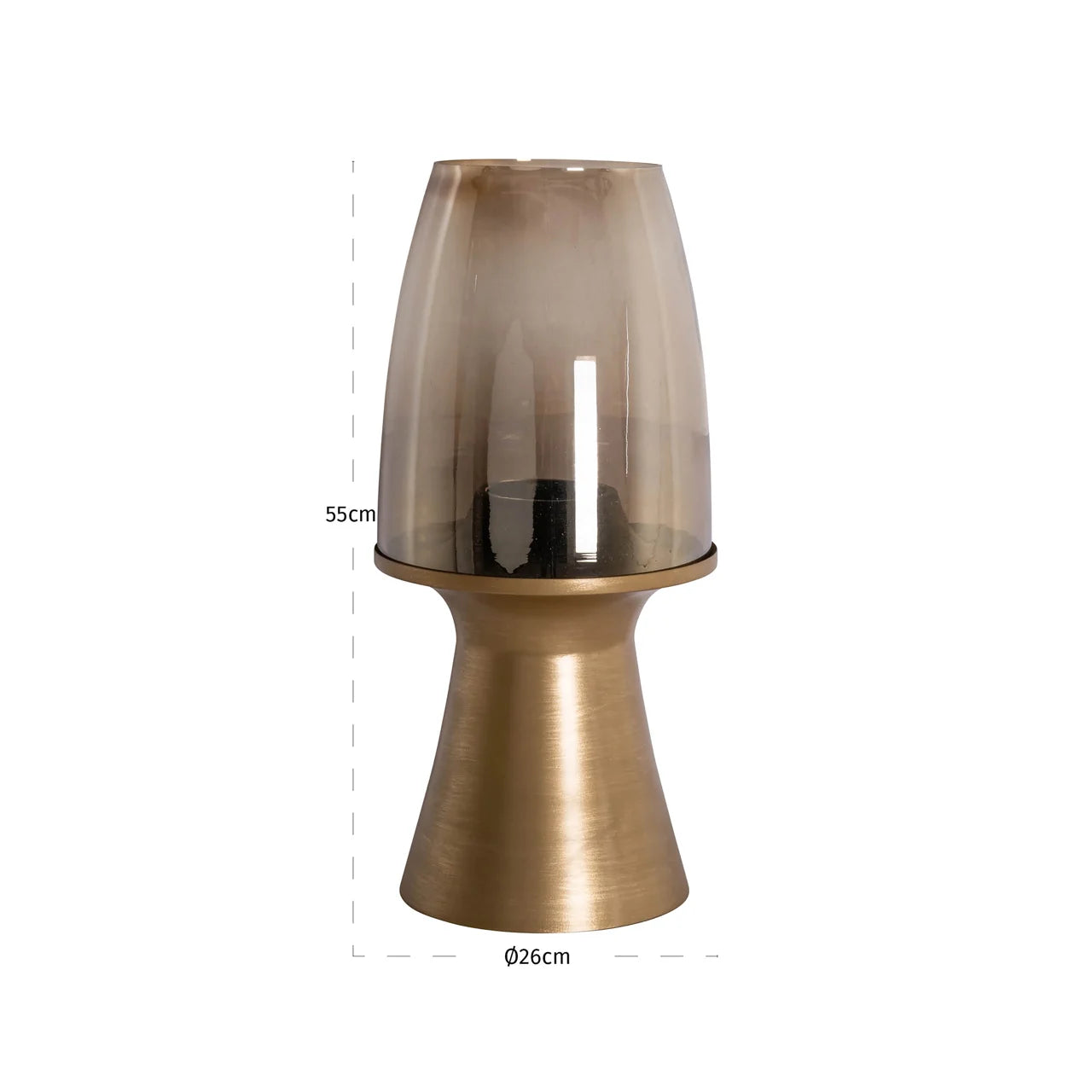 Richmond Interiors Danea Brushed Gold Hurricane Candle Holder | Large