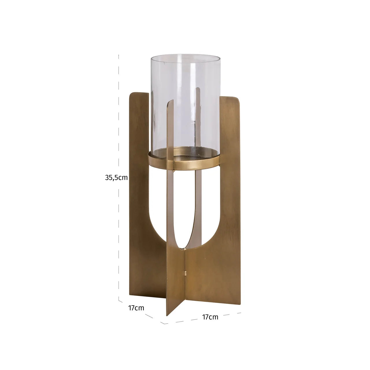 Richmond Interiors Dalou Gold Hurricane Candle Holder | Small