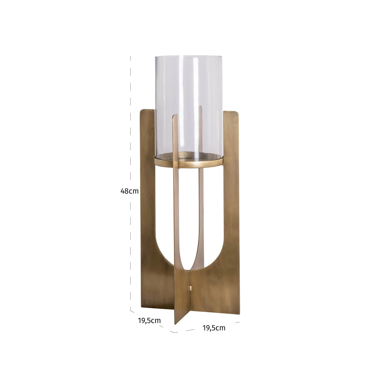 Richmond Interiors Dalou Gold Hurricane Candle Holder | Large